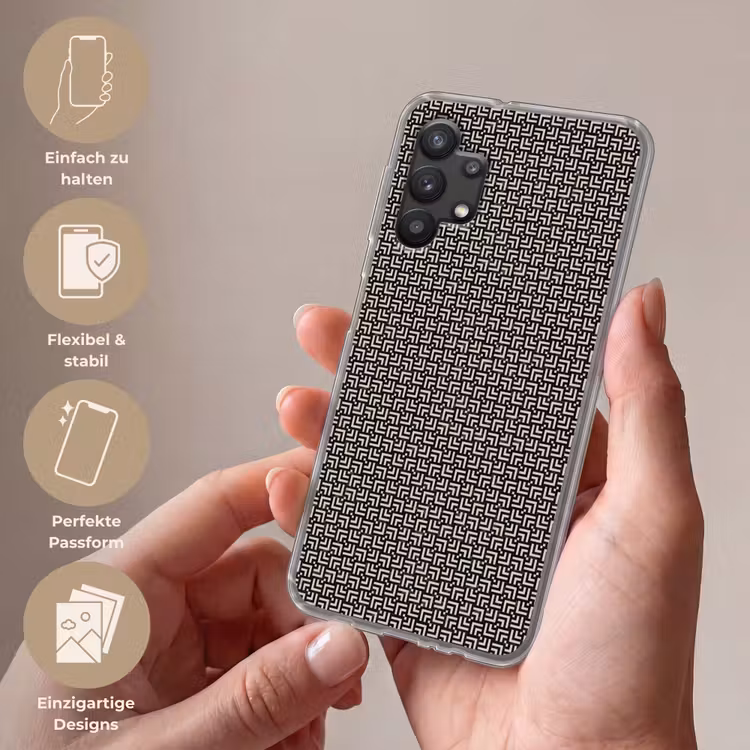 Patroon - Marmer - Zwart Telefoonhoesje Samsung Galaxy A32 5G klein 346 -sfeer3_DE