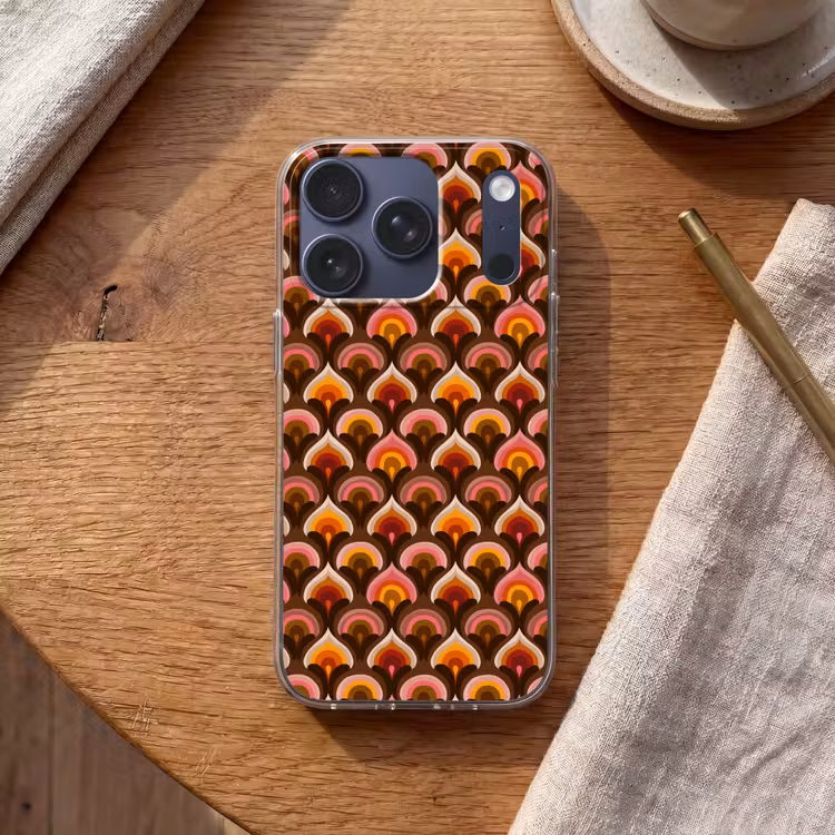 Patroon - Retro - Kleurrijk Telefoonhoesje iPhone 17 Pro klein 878 -sfeer1
