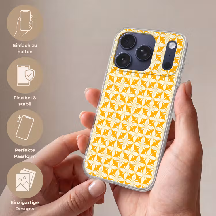 Patroon - Retro - Geel Telefoonhoesje iPhone 17 Pro klein 878 -sfeer3_DE