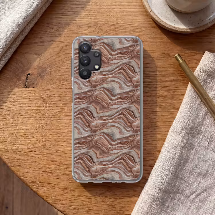 Patroon - Zandsteen - Travertijn Telefoonhoesje Samsung Galaxy A32 5G klein 346 -sfeer1