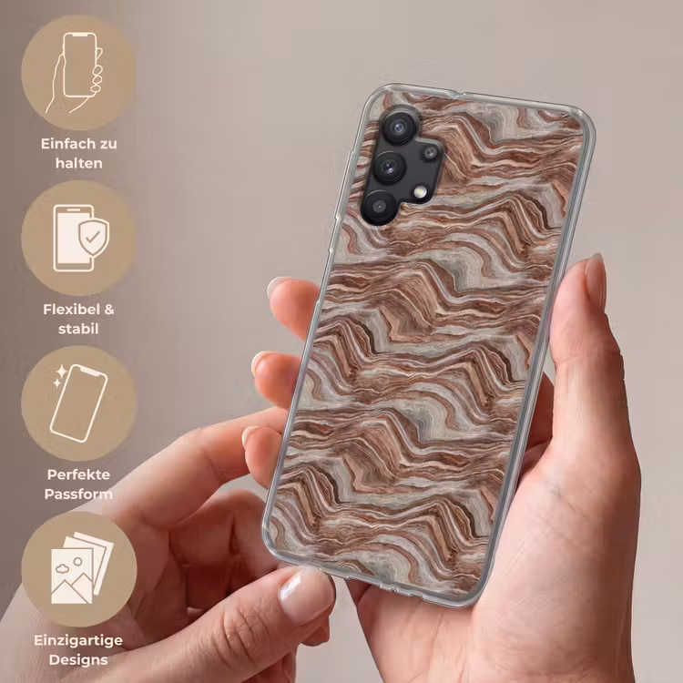 Patroon - Zandsteen - Travertijn Telefoonhoesje Samsung Galaxy A32 5G klein 346 -sfeer3_DE