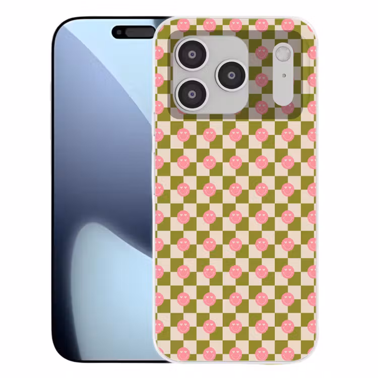 Patroon - Smileys - Blokken Telefoonhoesje iPhone 17 Pro klein 878 -3d