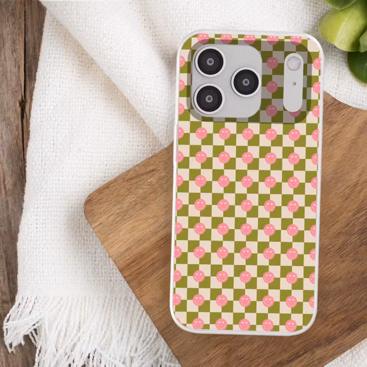 Patroon - Smileys - Blokken Telefoonhoesje iPhone 17 Pro klein 878 -sfeer1