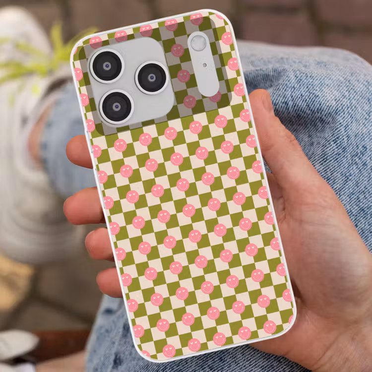 Patroon - Smileys - Blokken Telefoonhoesje iPhone 17 Pro klein 878 -sfeer2