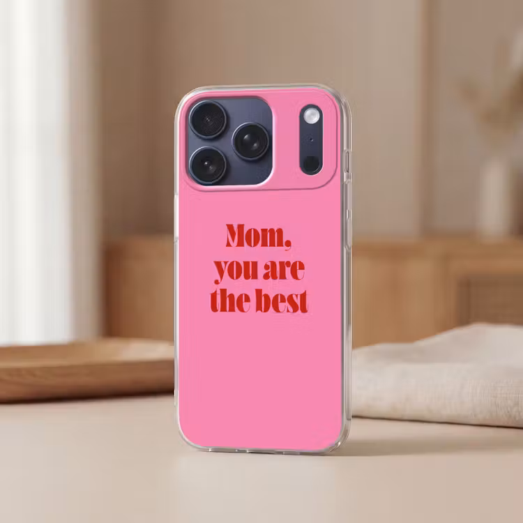 Moeder - Boodschap -Roze Telefoonhoesje iPhone 17 Pro klein -sfeer2