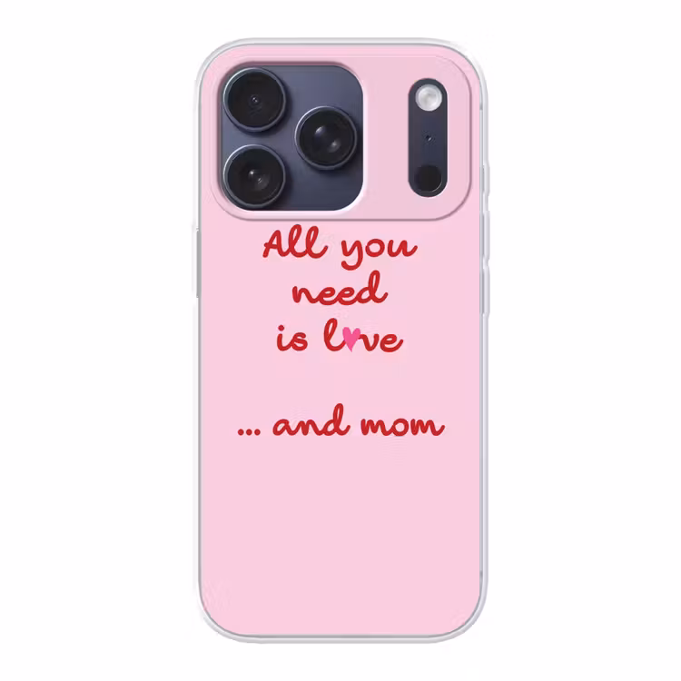 Moeder - Love - Tekst - Rood Telefoonhoesje iPhone 17 Pro klein -3d