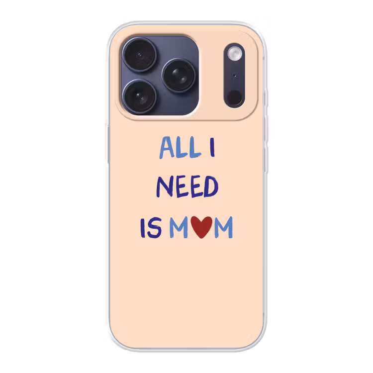 Moeder - Tekst - Hartje - Rood Telefoonhoesje iPhone 17 Pro klein -3d