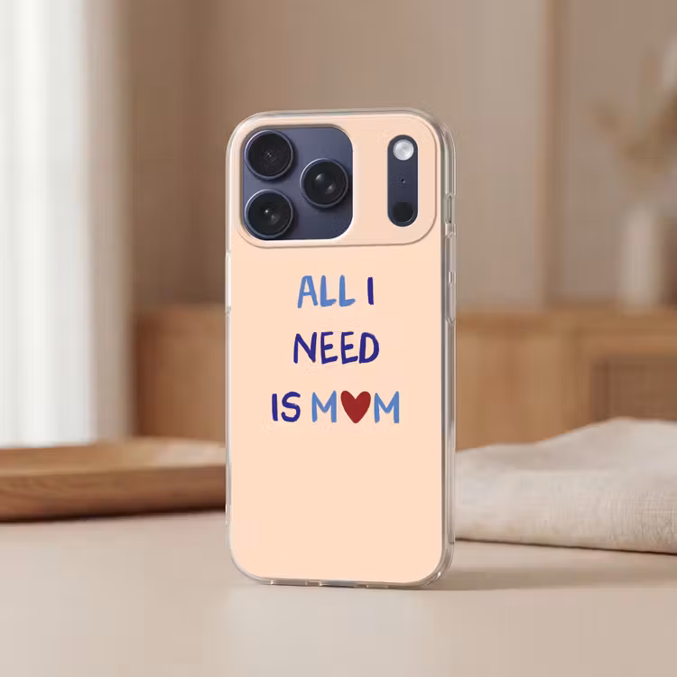 Moeder - Tekst - Hartje - Rood Telefoonhoesje iPhone 17 Pro klein -sfeer2