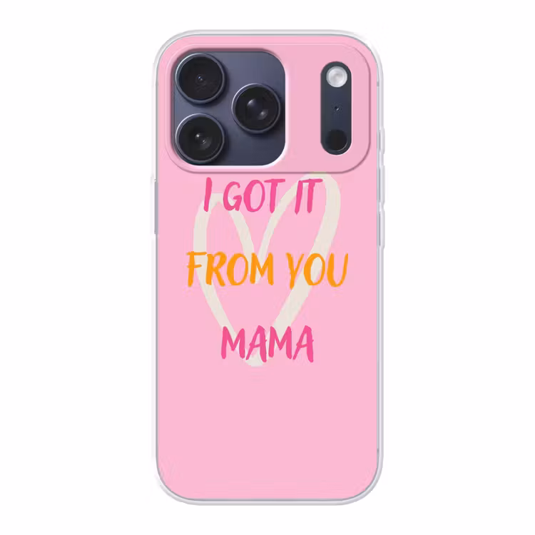 Mama - Quote - Hart - Roze Telefoonhoesje iPhone 17 Pro klein -3d