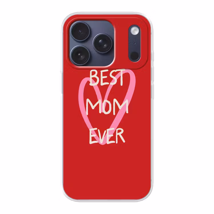 Moeder - Quote - Hartje - Rood Telefoonhoesje iPhone 17 Pro klein -3d