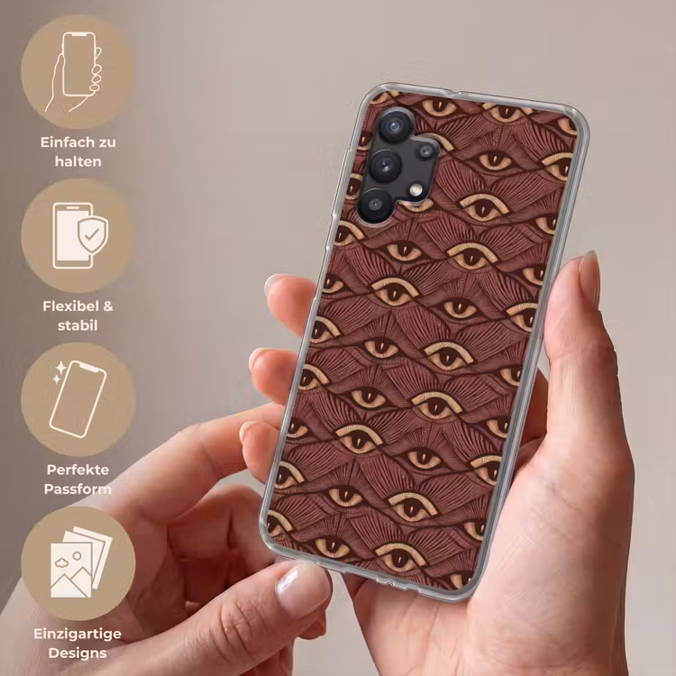 Mystiek - Ogen - Bruin Telefoonhoesje Samsung Galaxy A32 5G klein 346 -sfeer3_DE