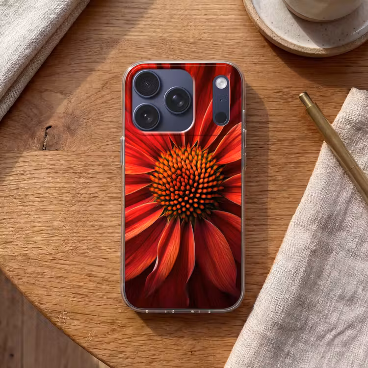 Close up - Bloem- Rood Telefoonhoesje iPhone 17 Pro klein -sfeer1