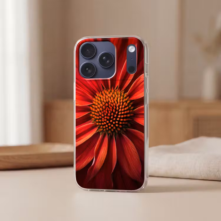 Close up - Bloem- Rood Telefoonhoesje iPhone 17 Pro klein -sfeer2