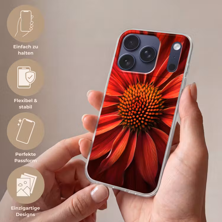 Close up - Bloem- Rood Telefoonhoesje iPhone 17 Pro klein -sfeer3_DE