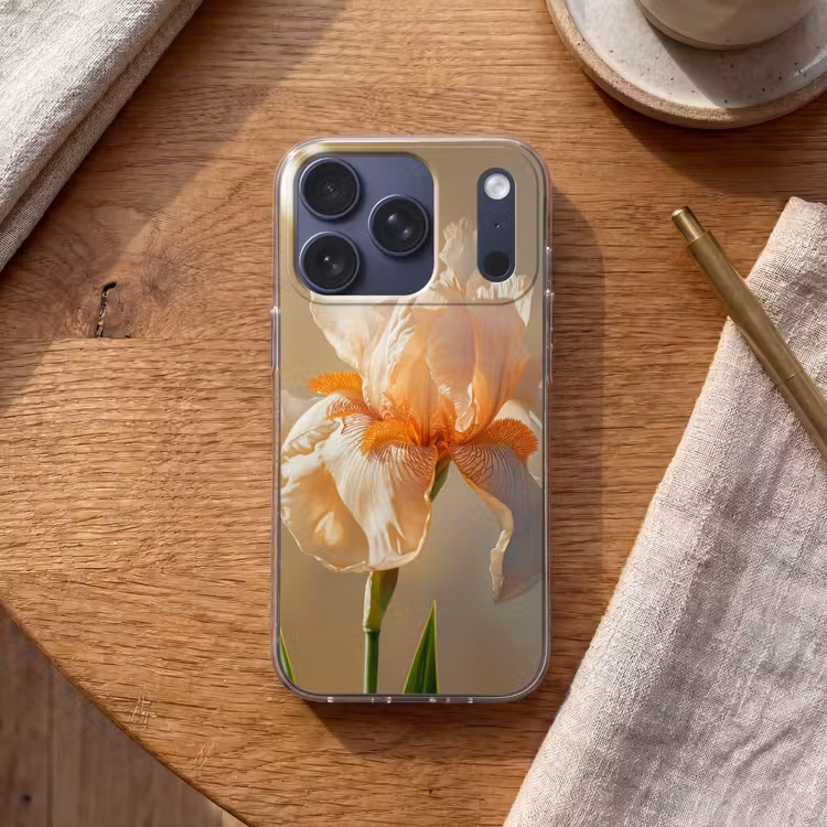 Close up - Oranje - Iris Telefoonhoesje iPhone 17 Pro klein -sfeer1