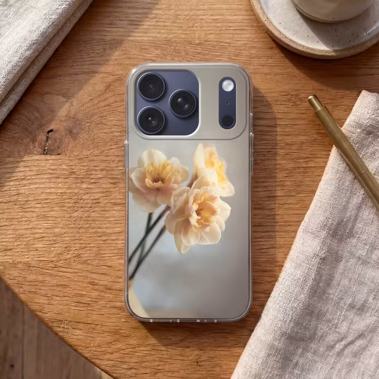 Narcissen - Geel - Bloemblaadjes Telefoonhoesje iPhone 17 Pro klein -sfeer1