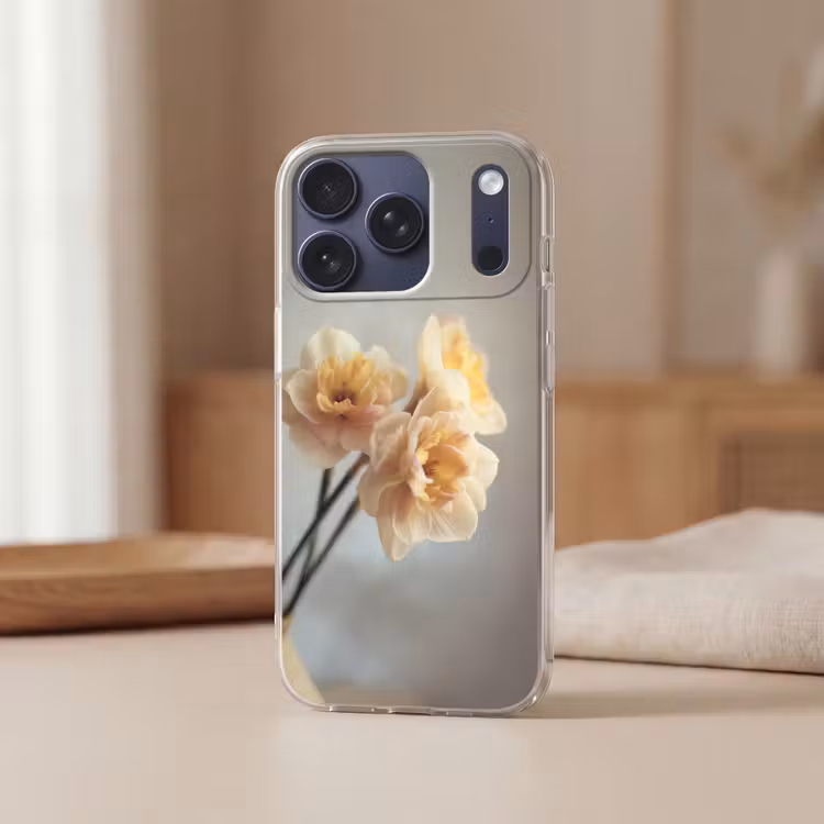 Narcissen - Geel - Bloemblaadjes Telefoonhoesje iPhone 17 Pro klein -sfeer2