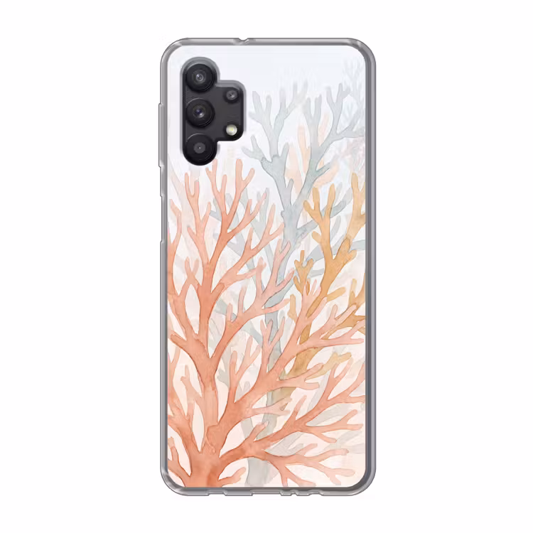 Natuur - Abstract - Aquarel - Organisch - Warm Telefoonhoesje Samsung Galaxy A32 5G klein -3d