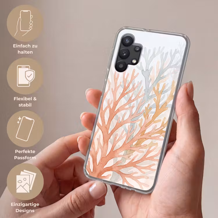 Natuur - Abstract - Aquarel - Organisch - Warm Telefoonhoesje Samsung Galaxy A32 5G klein -sfeer3_DE