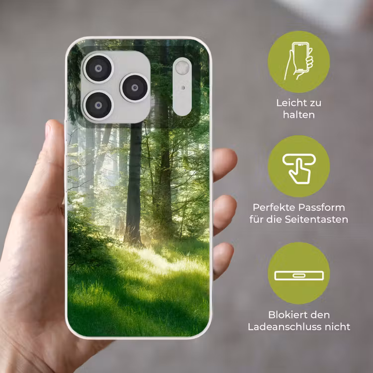 Natuur - Bomen - Bos - Groen - Zon - Gras - Planten Telefoonhoesje iPhone 17 Pro klein -sfeer3_DE