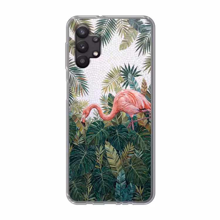 Natuur - Bladeren - Abstract - Groen - Vogel Telefoonhoesje Samsung Galaxy A32 5G klein -3d