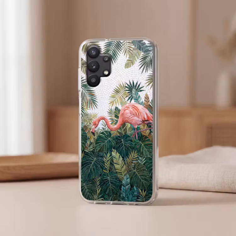 Natuur - Bladeren - Abstract - Groen - Vogel Telefoonhoesje Samsung Galaxy A32 5G klein -sfeer2