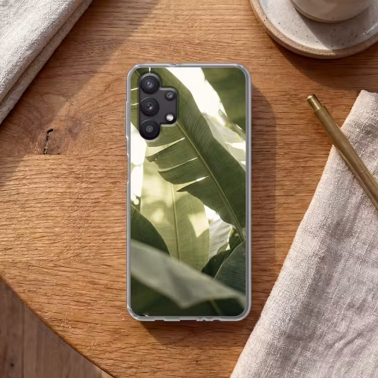 Natuur - Bladeren - Groen - Tropisch - Detail Telefoonhoesje Samsung Galaxy A32 5G klein -sfeer1