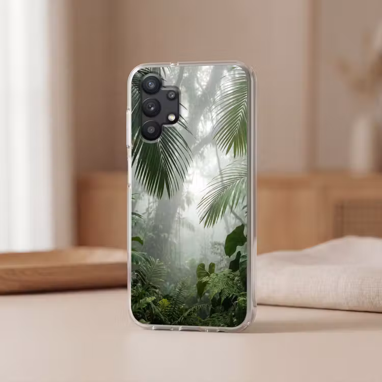 Natuur - Jungle - Mist - Tropisch - Groen Telefoonhoesje Samsung Galaxy A32 5G klein -sfeer2