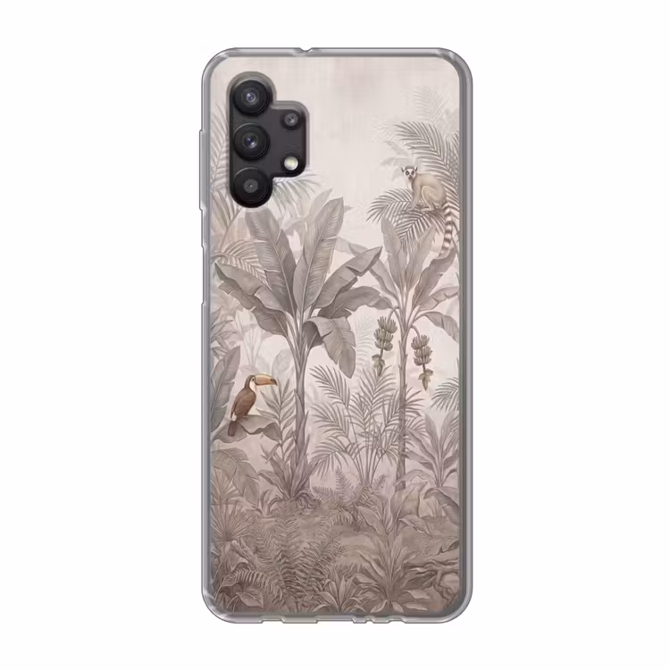Natuur - Jungle - Ringstaartmaki - Bruin Telefoonhoesje Samsung Galaxy A32 5G klein -3d