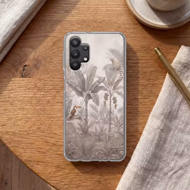 Natuur - Jungle - Ringstaartmaki - Bruin Telefoonhoesje Samsung Galaxy A32 5G klein -sfeer1