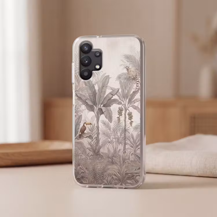 Natuur - Jungle - Ringstaartmaki - Bruin Telefoonhoesje Samsung Galaxy A32 5G klein -sfeer2