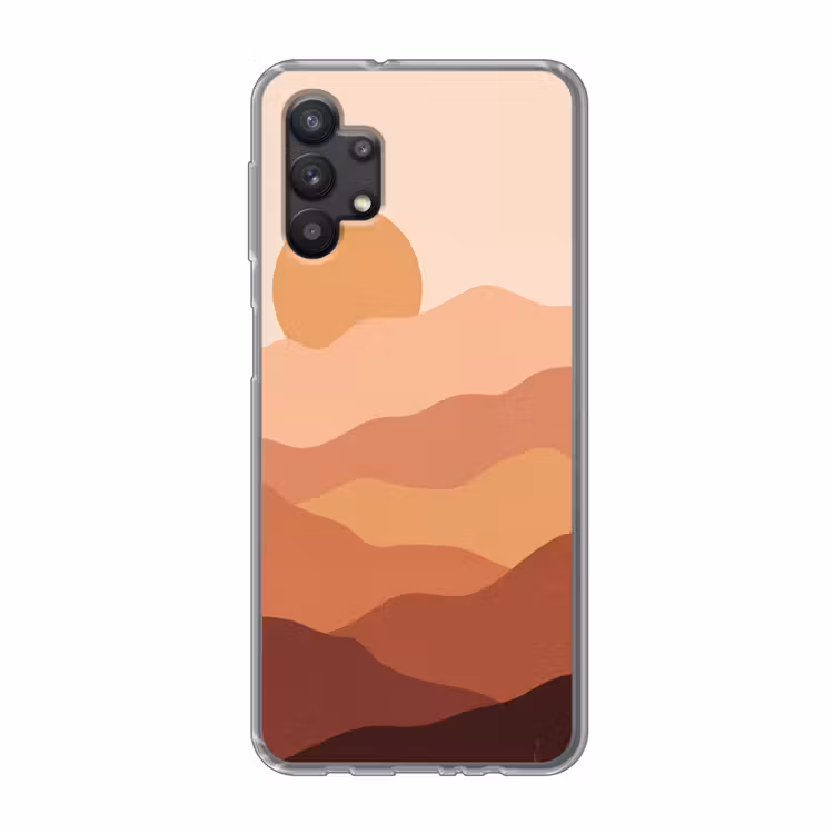 Natuur - Heuvels - Abstract - Modern - Oranje Telefoonhoesje Samsung Galaxy A32 5G klein -3d