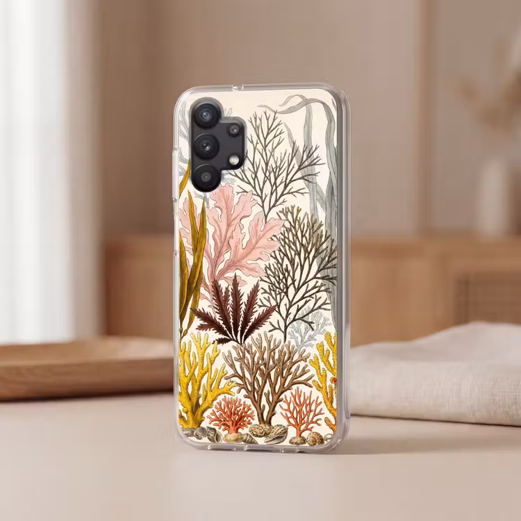 Natuur - Onderwater - Botanisch - Vintage - Kleurrijk Telefoonhoesje Samsung Galaxy A32 5G klein -sfeer2