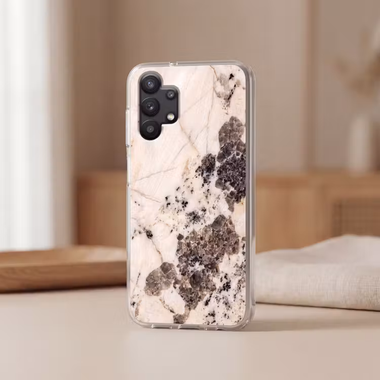 Natuursteen - Patroon - Abstract - Beige - Grijs Telefoonhoesje Samsung Galaxy A32 5G klein -sfeer2