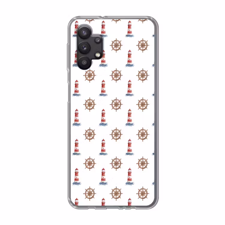 Nautisch - Klassiek - Rood Telefoonhoesje Samsung Galaxy A32 5G klein 346 -3d