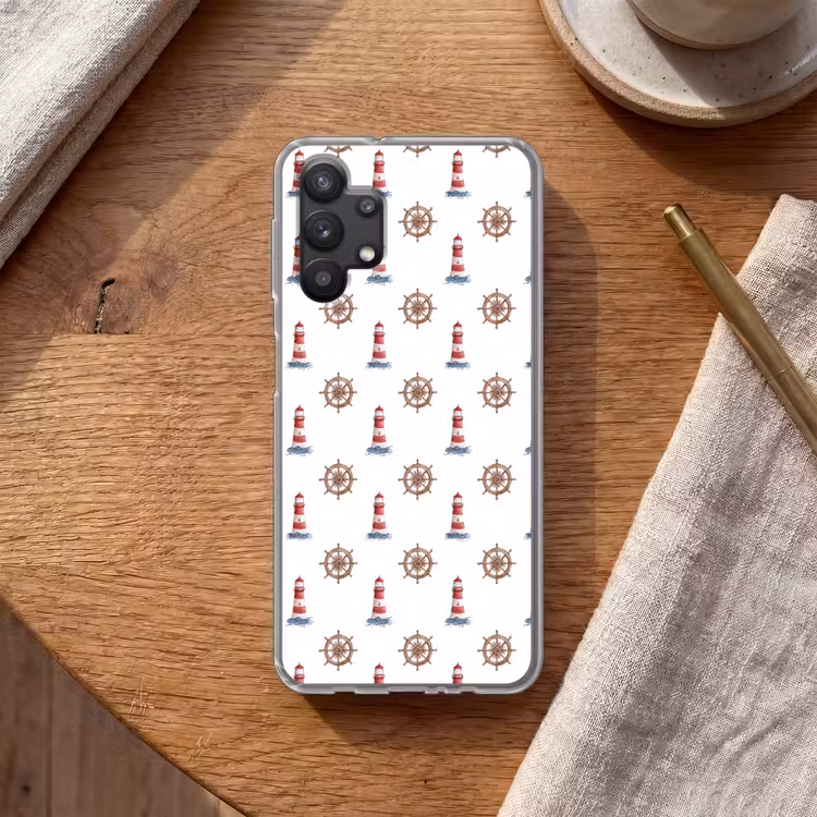 Nautisch - Klassiek - Rood Telefoonhoesje Samsung Galaxy A32 5G klein 346 -sfeer1