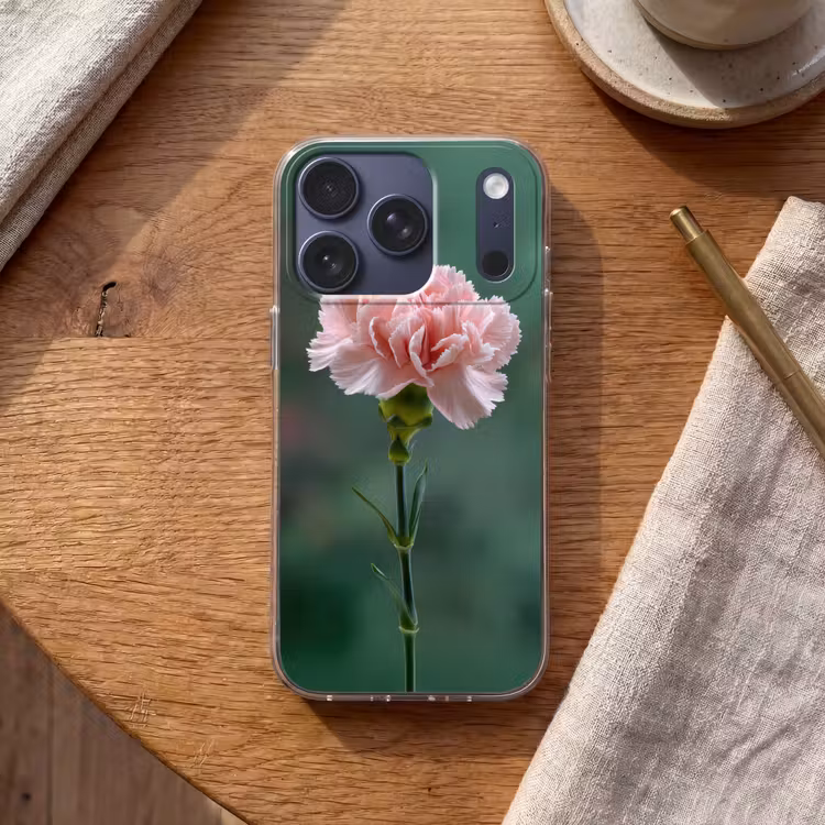 Anjer - Roze - Bloemblaadjes Telefoonhoesje iPhone 17 Pro klein -sfeer1