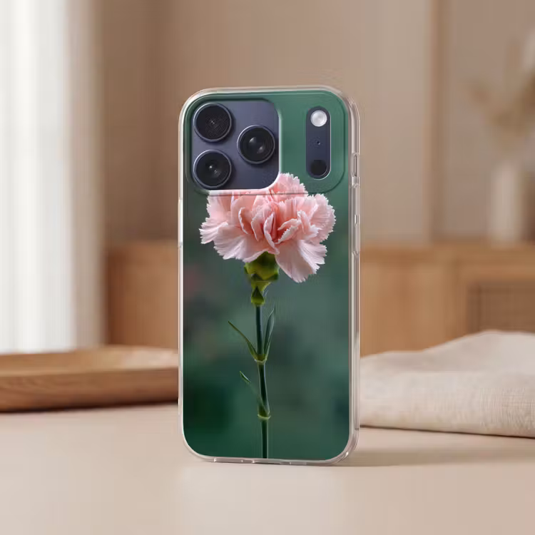 Anjer - Roze - Bloemblaadjes Telefoonhoesje iPhone 17 Pro klein -sfeer2