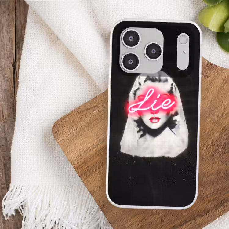 Neon - Letters - Vintage - Vrouw Telefoonhoesje iPhone 17 Pro klein -sfeer1