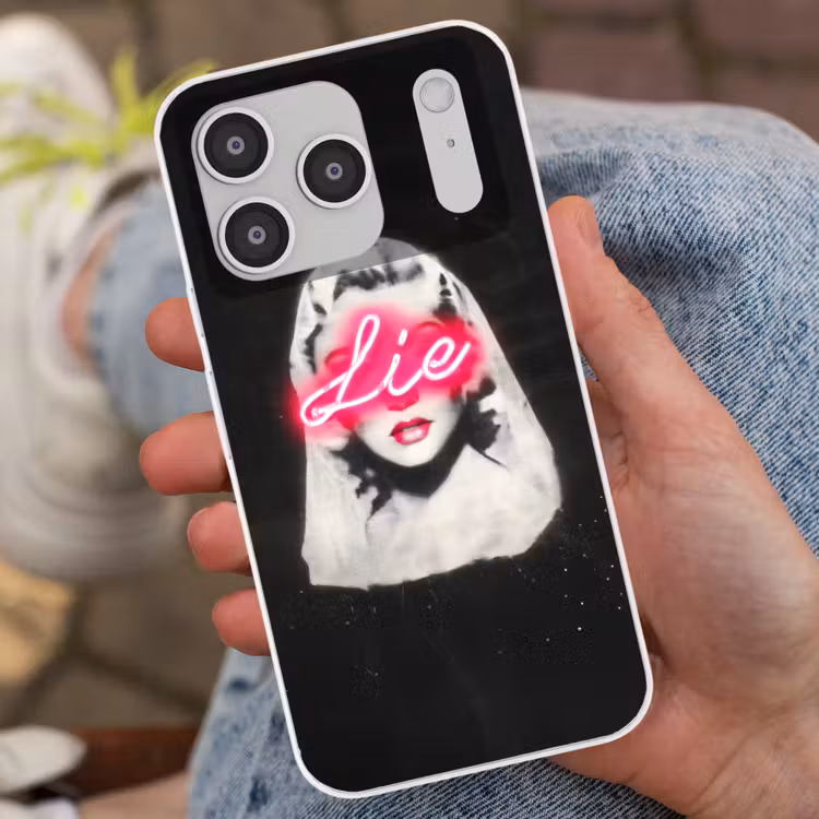 Neon - Letters - Vintage - Vrouw Telefoonhoesje iPhone 17 Pro klein -sfeer2
