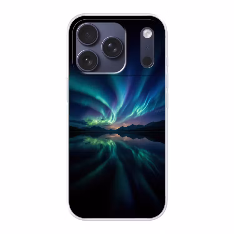 Noorderlicht - Kleurrijk - Bergmeer Telefoonhoesje iPhone 17 Pro klein -3d