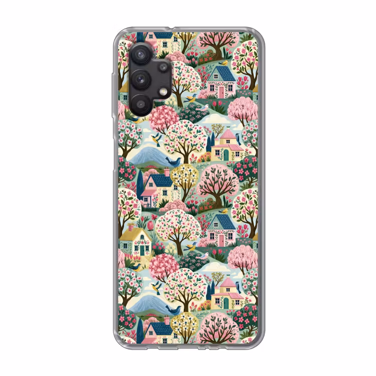 Nostalgisch - Idyllisch - Kleurrijk Telefoonhoesje Samsung Galaxy A32 5G klein 346 -3d