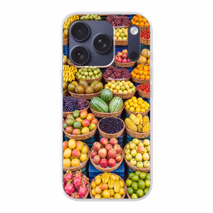Handyhülle - Obst – Markt – Bunt - Fruit - Markt - Kleurrijk Telefoonhoesje iPhone 17 Pro klein