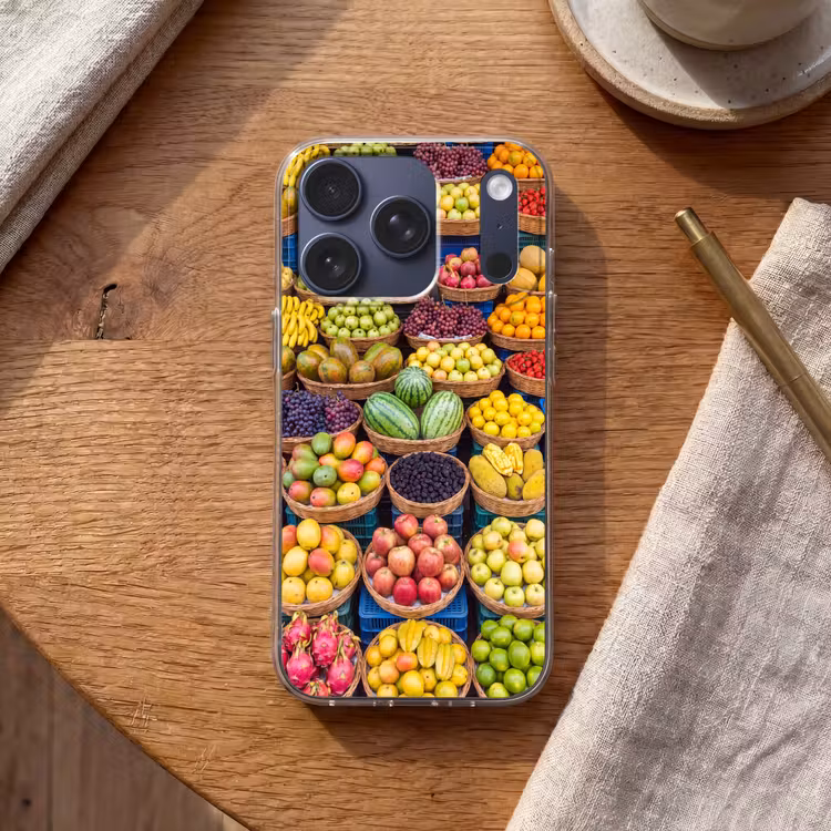 Handyhülle - Obst – Markt – Bunt - Fruit - Markt - Kleurrijk Telefoonhoesje iPhone 17 Pro klein