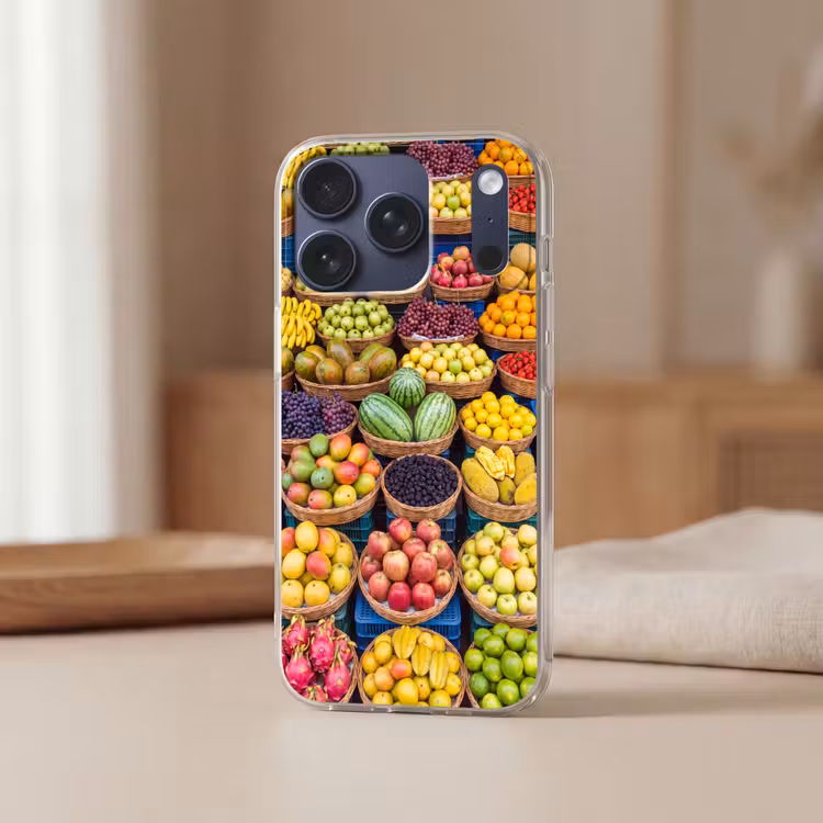 Handyhülle - Obst – Markt – Bunt - Fruit - Markt - Kleurrijk Telefoonhoesje iPhone 17 Pro klein