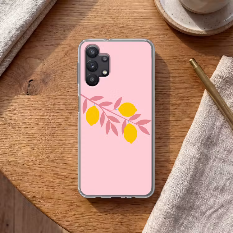 Fruit - Tak - Natuur - Abstract - Roze Telefoonhoesje Samsung Galaxy A32 5G klein -sfeer1