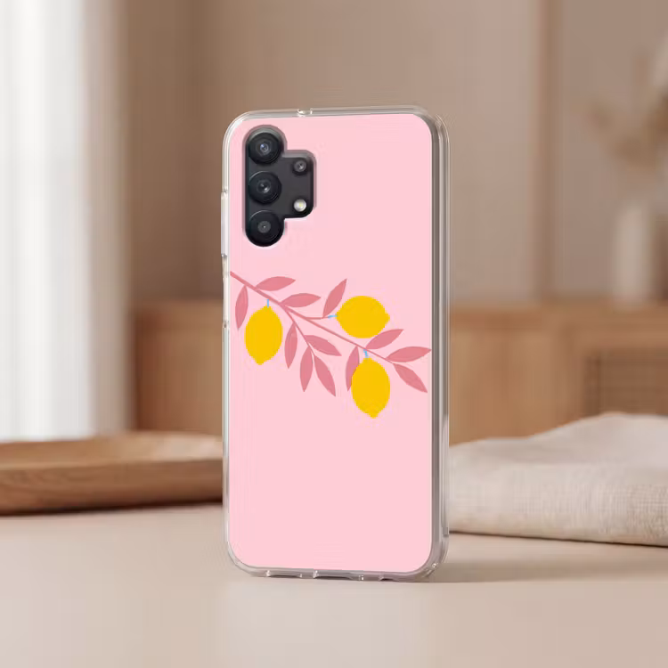 Fruit - Tak - Natuur - Abstract - Roze Telefoonhoesje Samsung Galaxy A32 5G klein -sfeer2