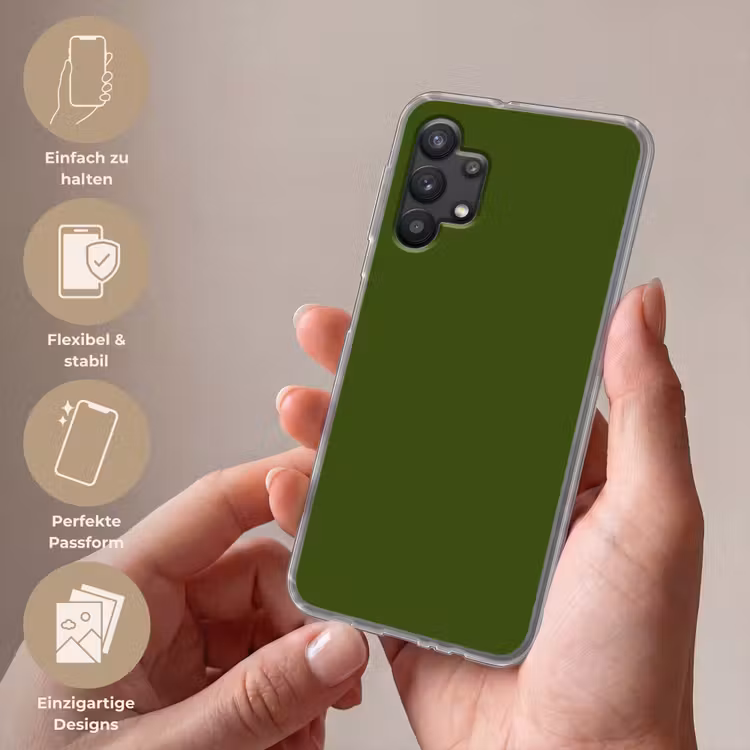 Olive - Drab - Groen Telefoonhoesje Samsung Galaxy A32 5G klein 346 -sfeer3_DE