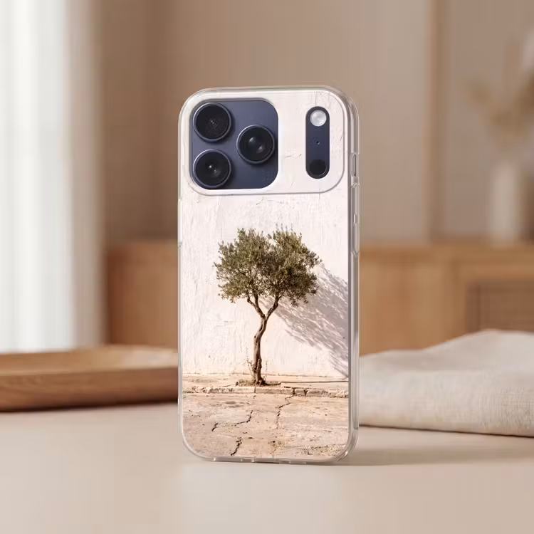 Handyhülle - Olivenbaum – Wand – weiß - Olijfboom - muur - wit Telefoonhoesje iPhone 17 Pro klein