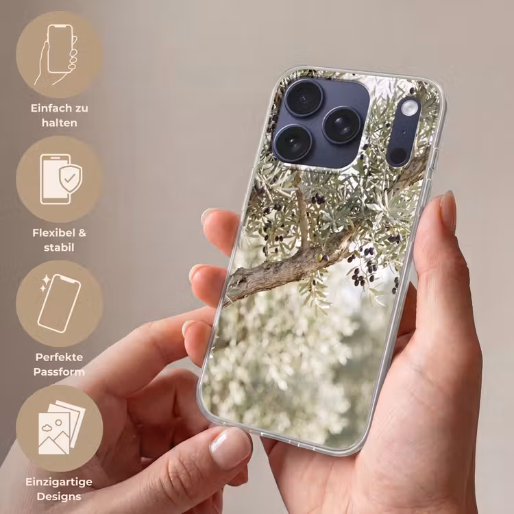 Handyhülle - Olivenbaum – Zweig – grün - Olijfboom - tak - groen Telefoonhoesje iPhone 17 Pro klein